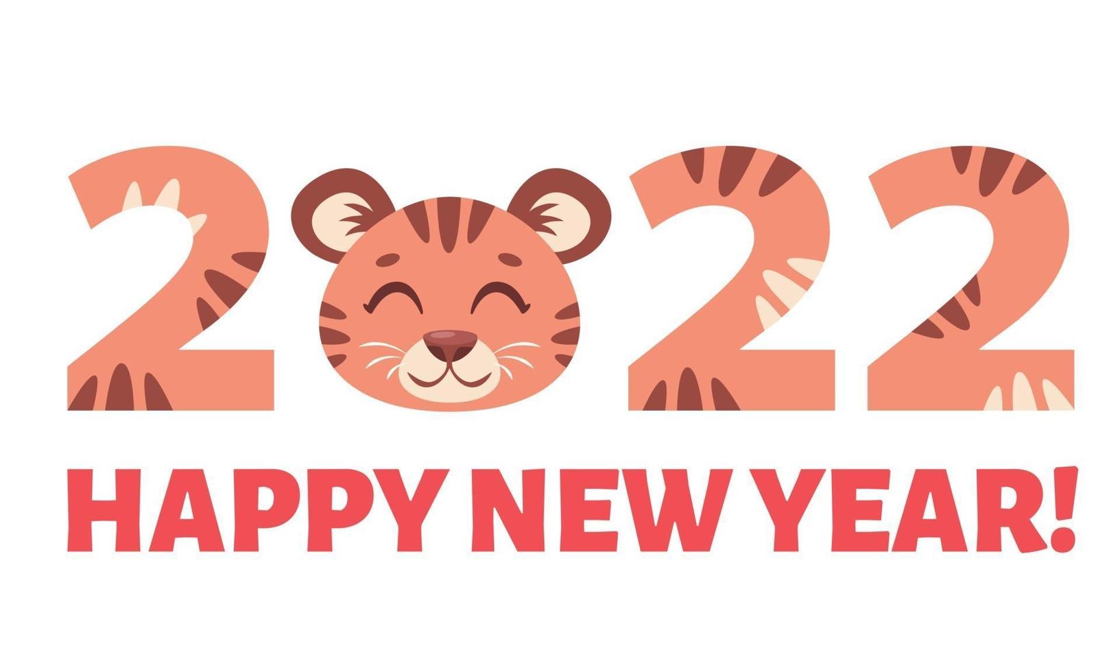 feliz año nuevo 2022. año del tigre. vector