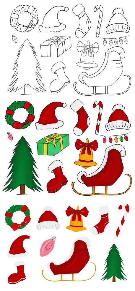 Christmas stuff  vector illustration isolated in a white background