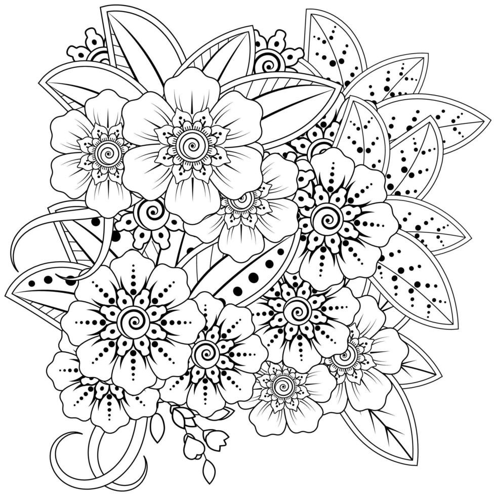 mehndi flower decorative ornament in ethnic oriental style vector