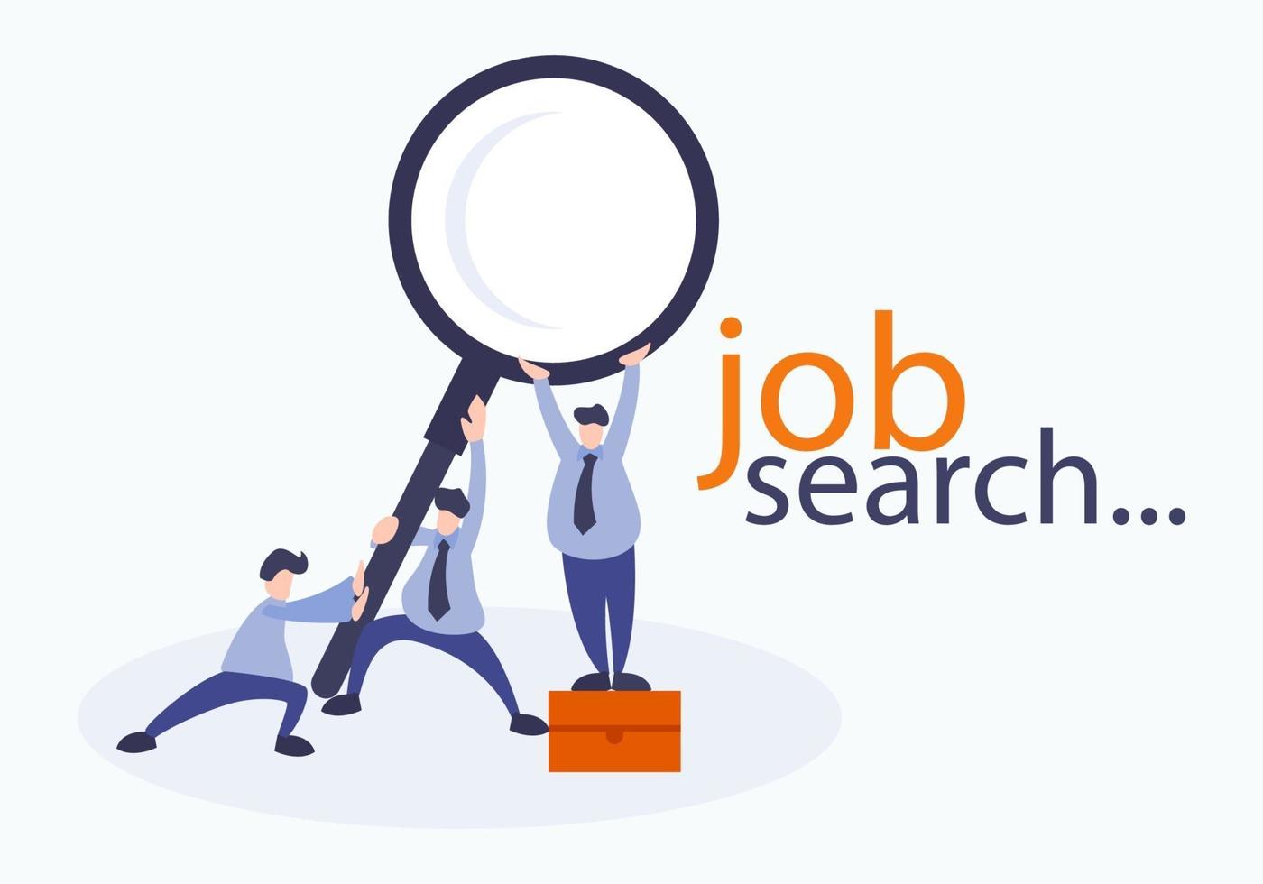 Recruitment Concept of job search flat vector with people workers