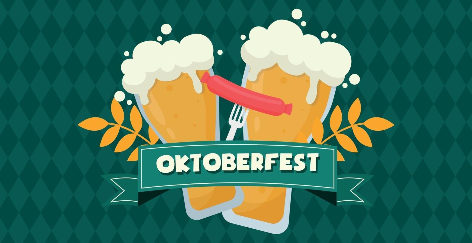 Munich International Beer Festival Oktoberfest, advertising background vector