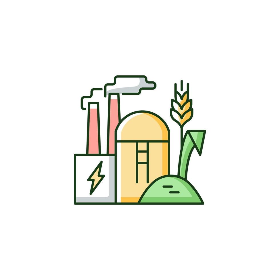 Production of biomass energy RGB color icon vector