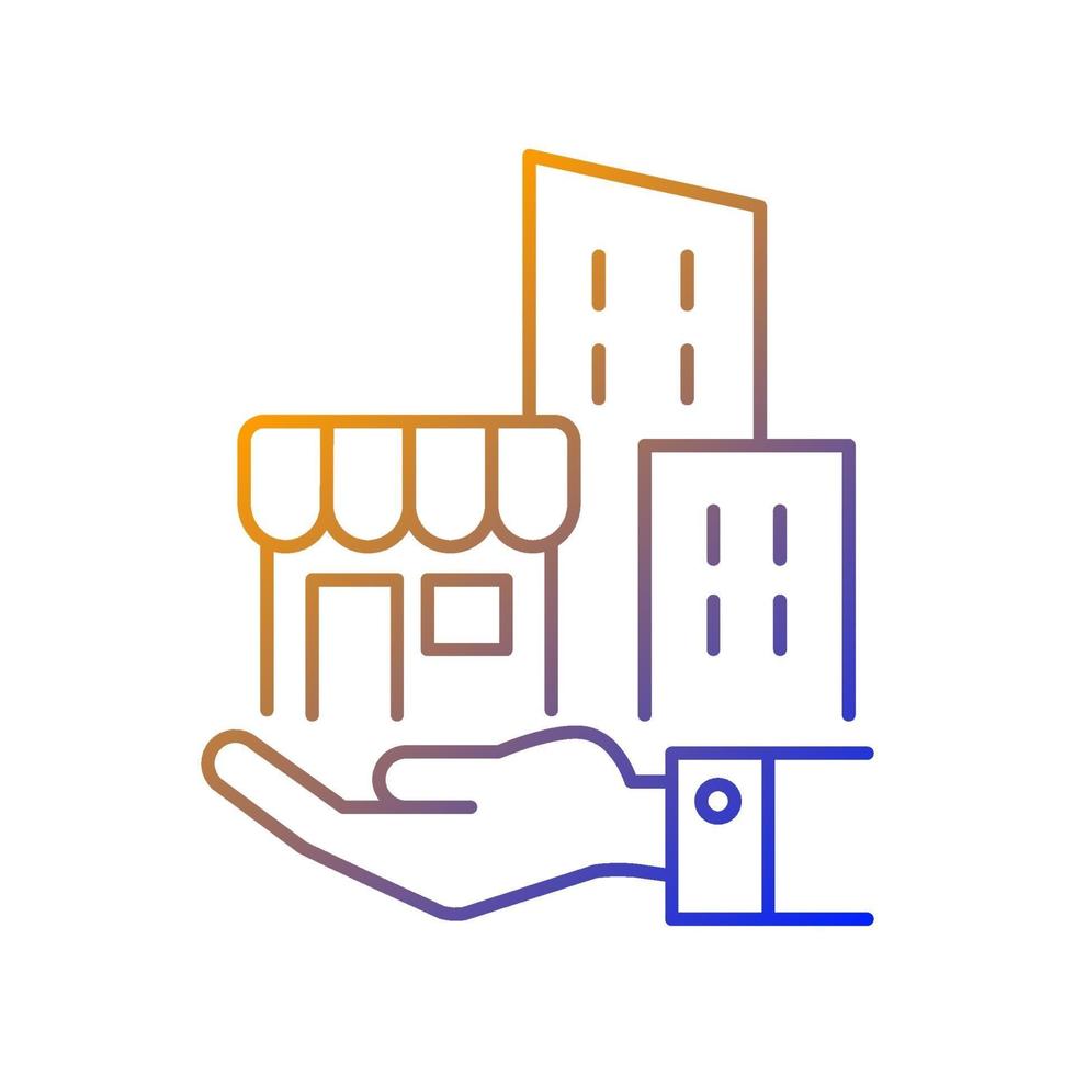 Building ownership gradient linear vector icon