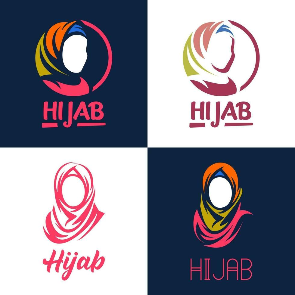 hijab logo compilation vector