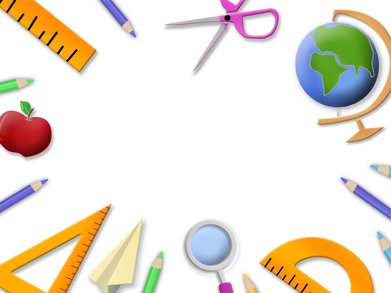School materials vector illustration set with a white background