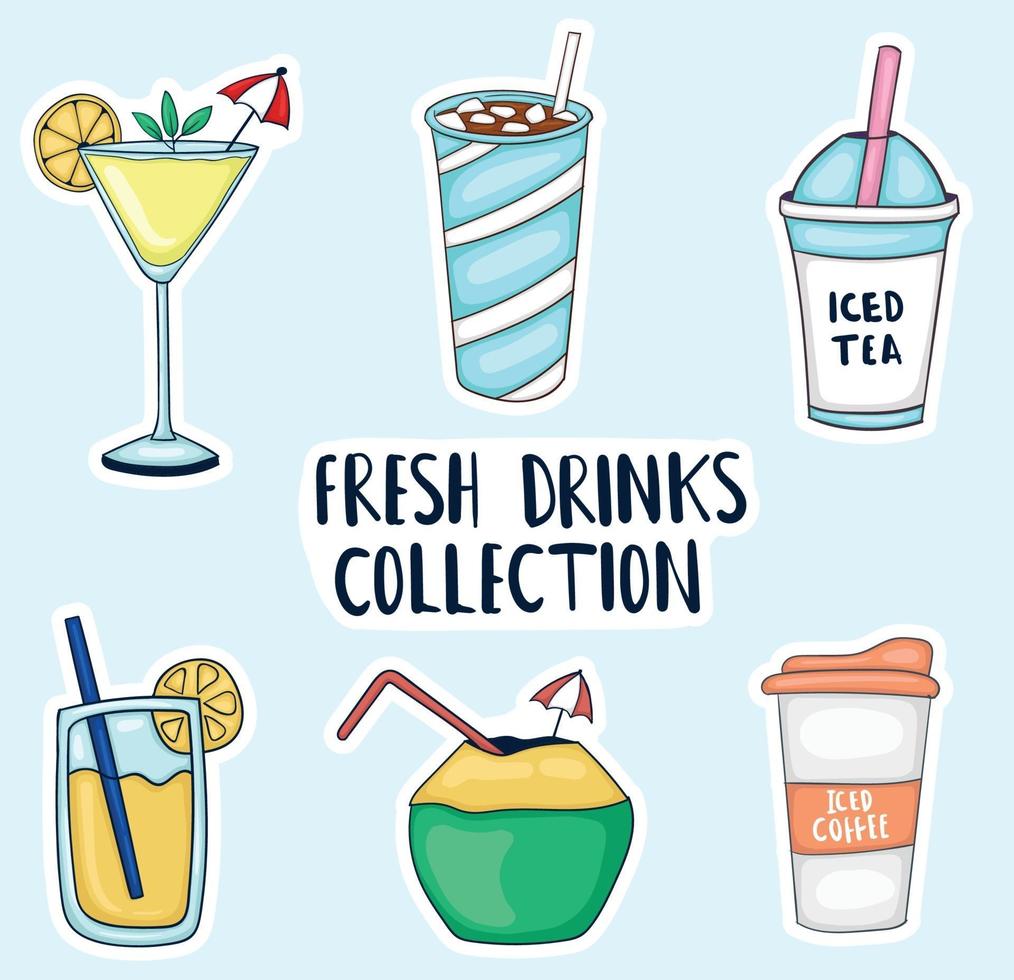 Hand drawn Fresh Drink Illustration vector