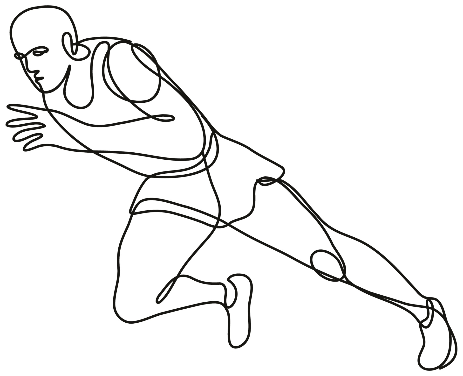 One Line Drawing Athlete Running Fast Stock Vector (Royalty Free)  1315096901, Shutterstock