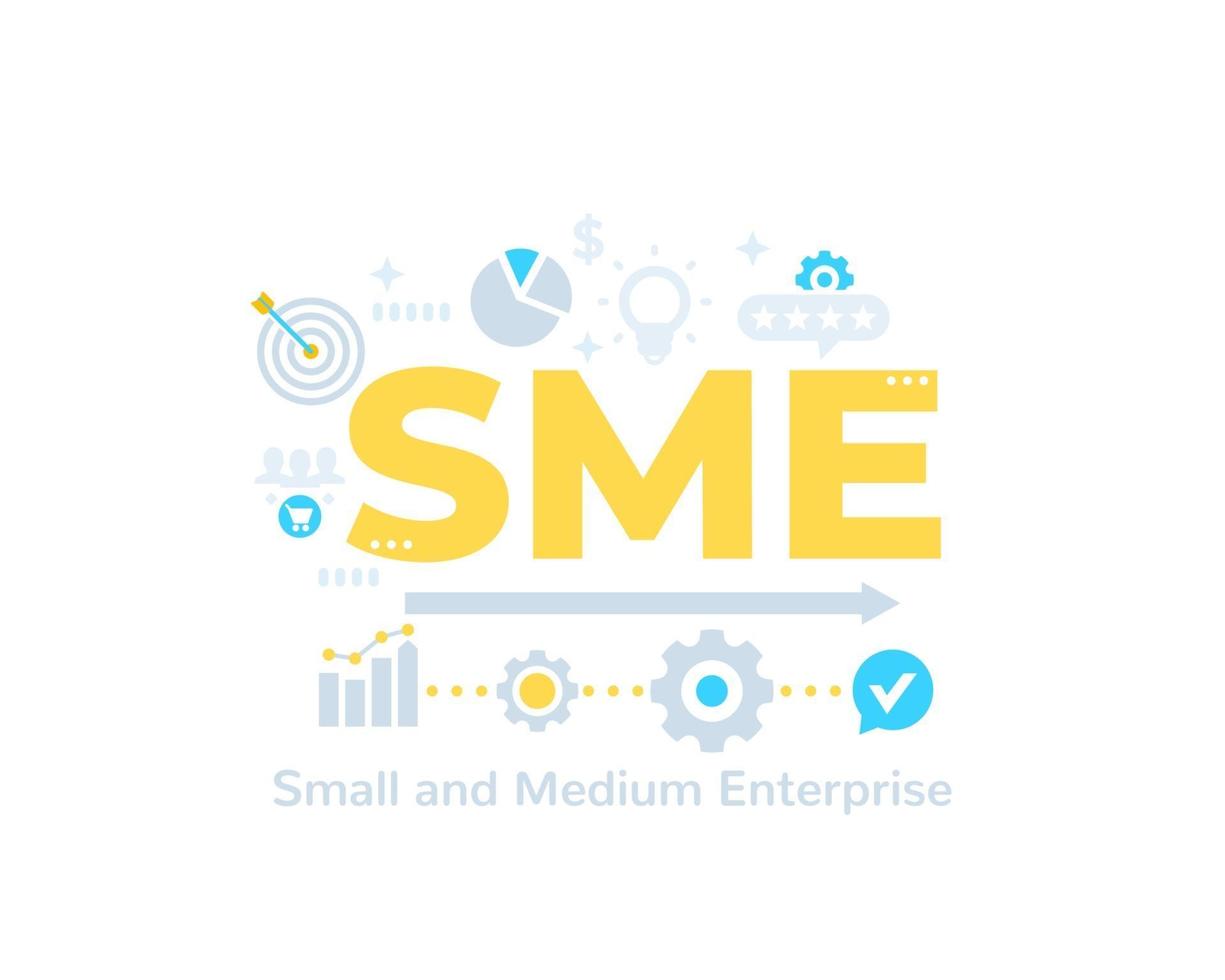 SME, small and medium enterprise, vector art