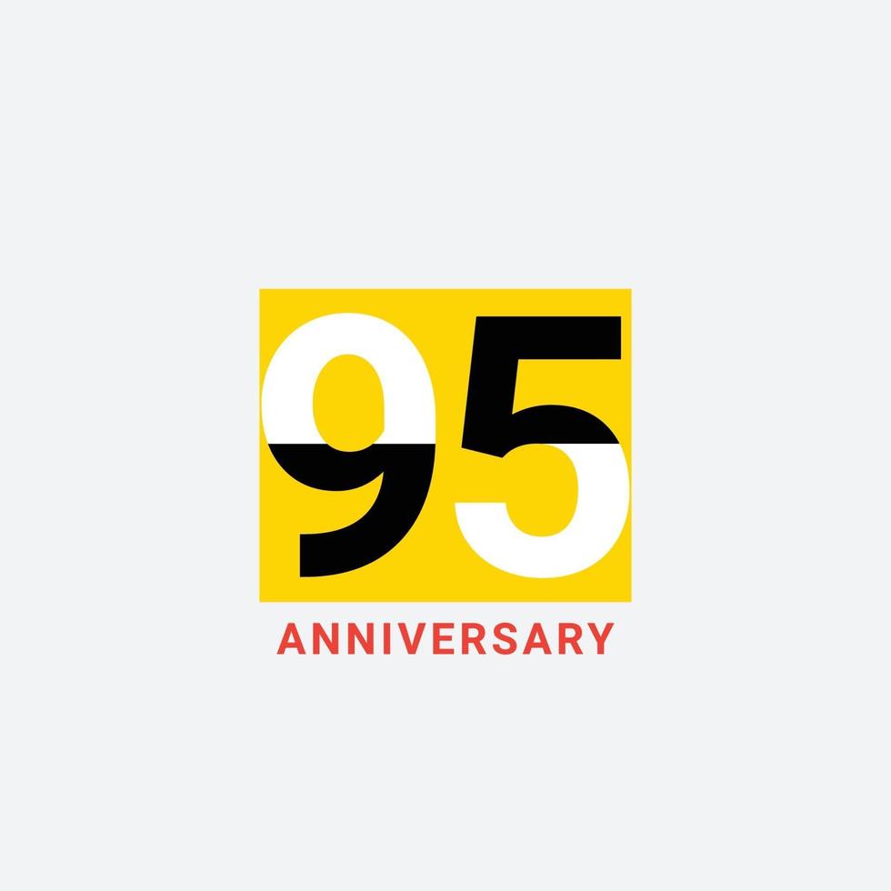 Ilustración de diseño de plantilla de vector de celebración de aniversario de 95 años