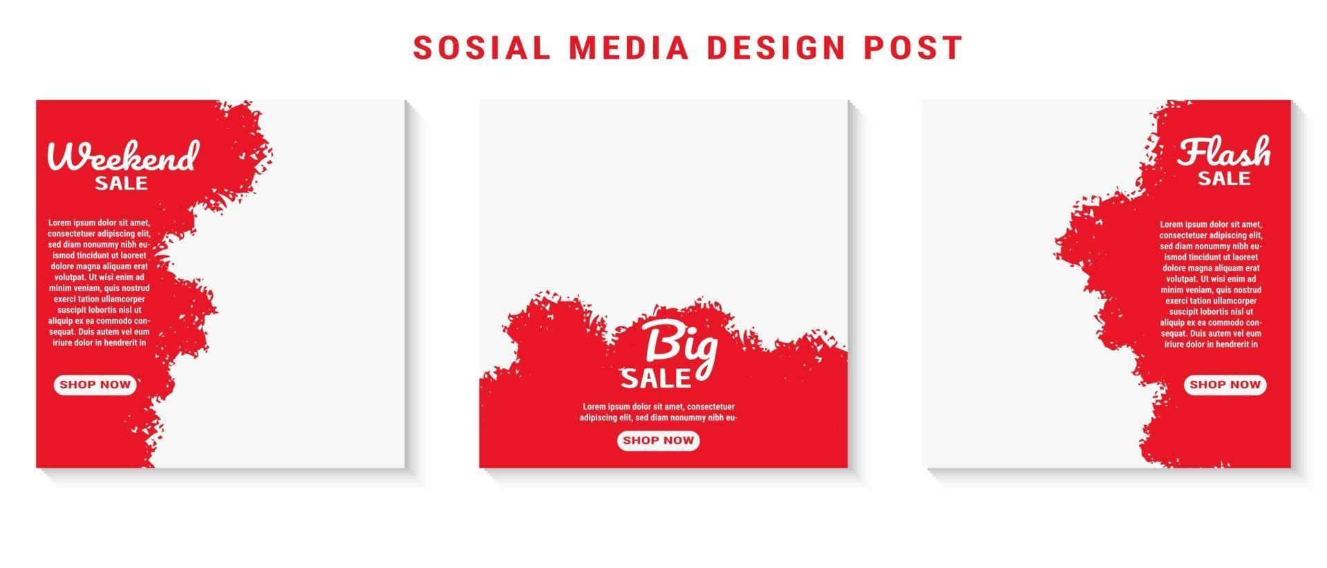 media social post template set collection vector