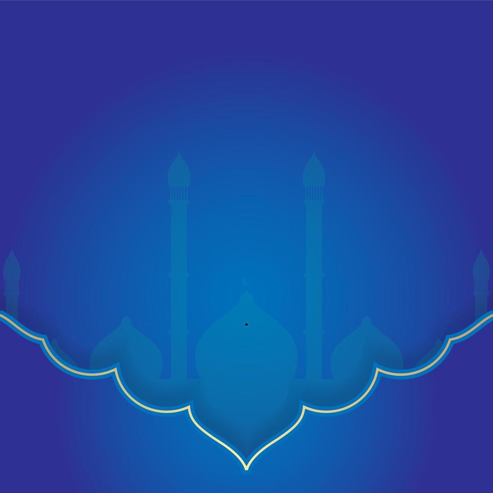 blue islamic background template. with mosque illustration vector