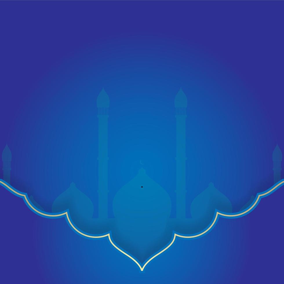 blue islamic background template. with mosque illustration vector