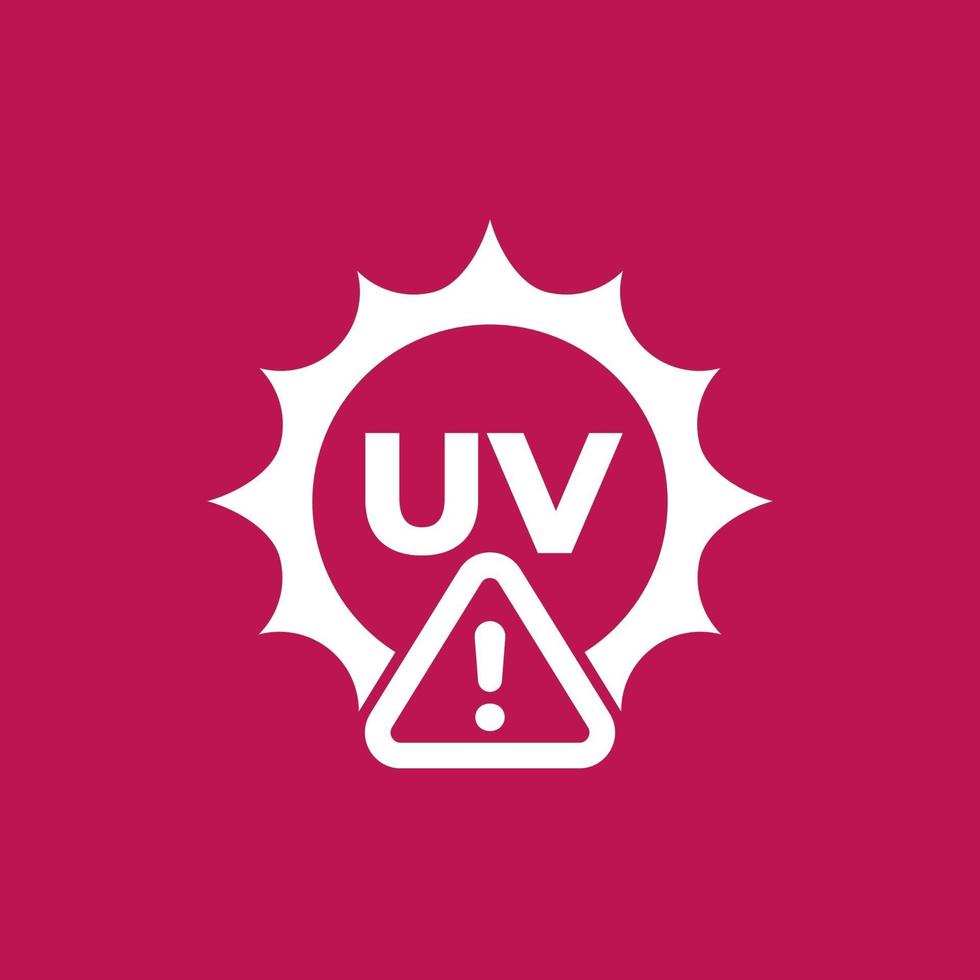 UV radiation warning icon, high level sign vector