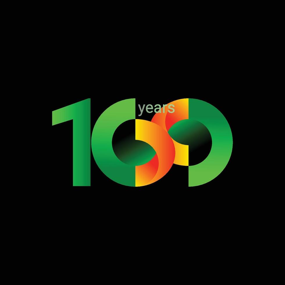 Ilustración de diseño de plantilla de vector de celebración de aniversario de 100 años