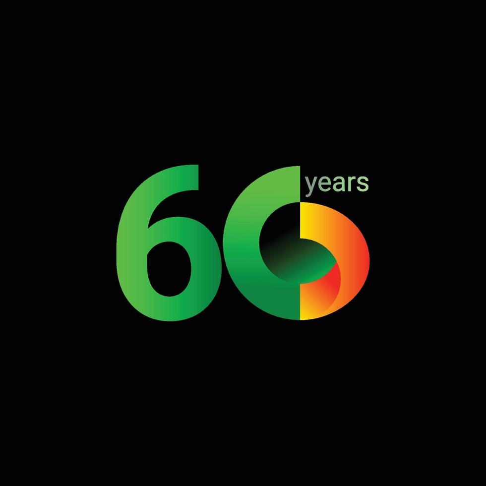 60 Years Anniversary Celebration Vector Template Design Illustration