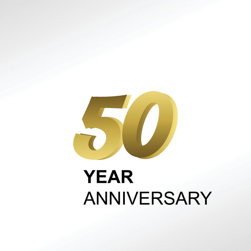 50 Year Anniversary Elegant Vector Template Design Illustration