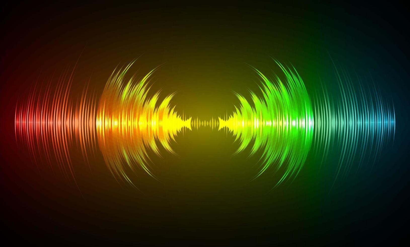 ondas de sonido oscilando luz oscura vector