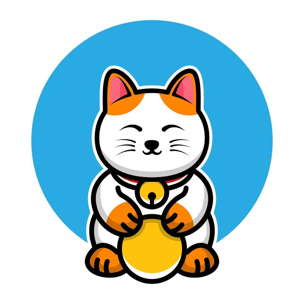 Cute Lucky cat cartoon character vector