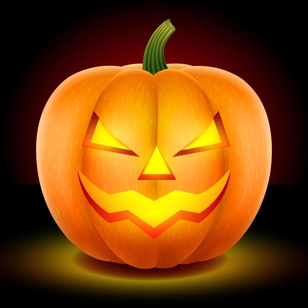 Pumpkin halloween glowing illustration vector