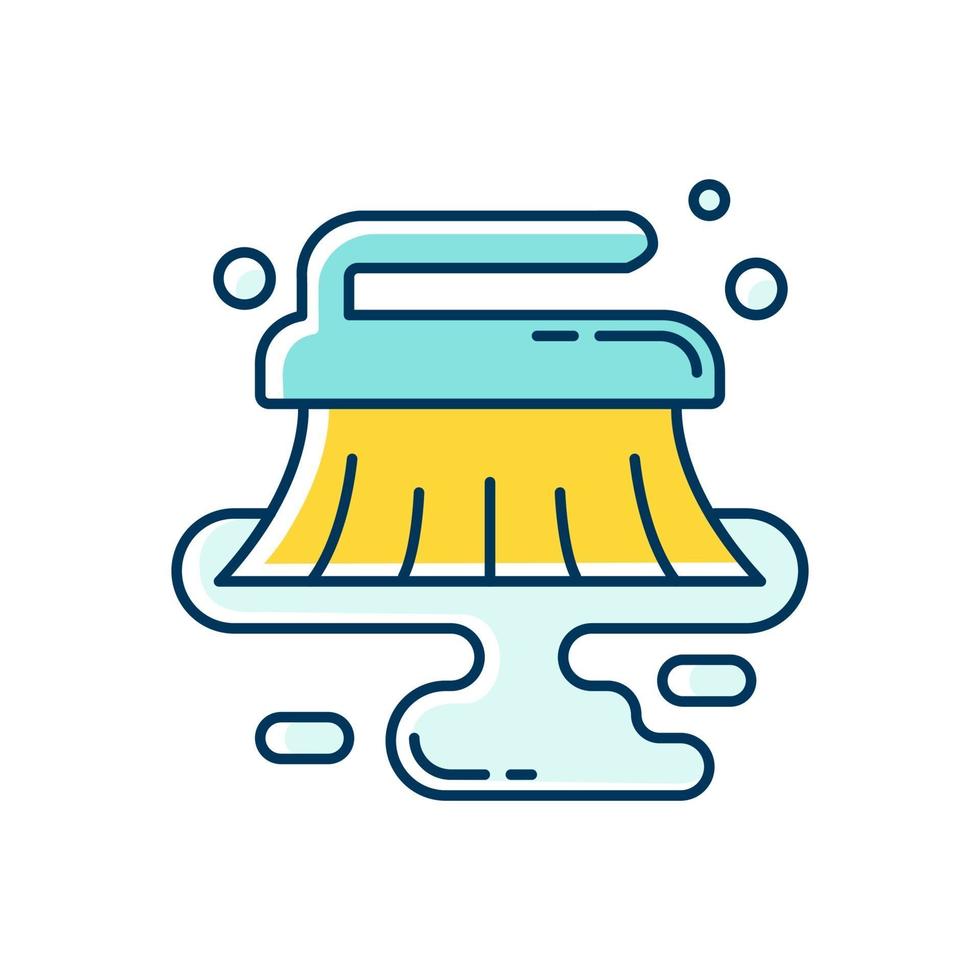 Wet cleaning blue and yellow RGB color icon vector