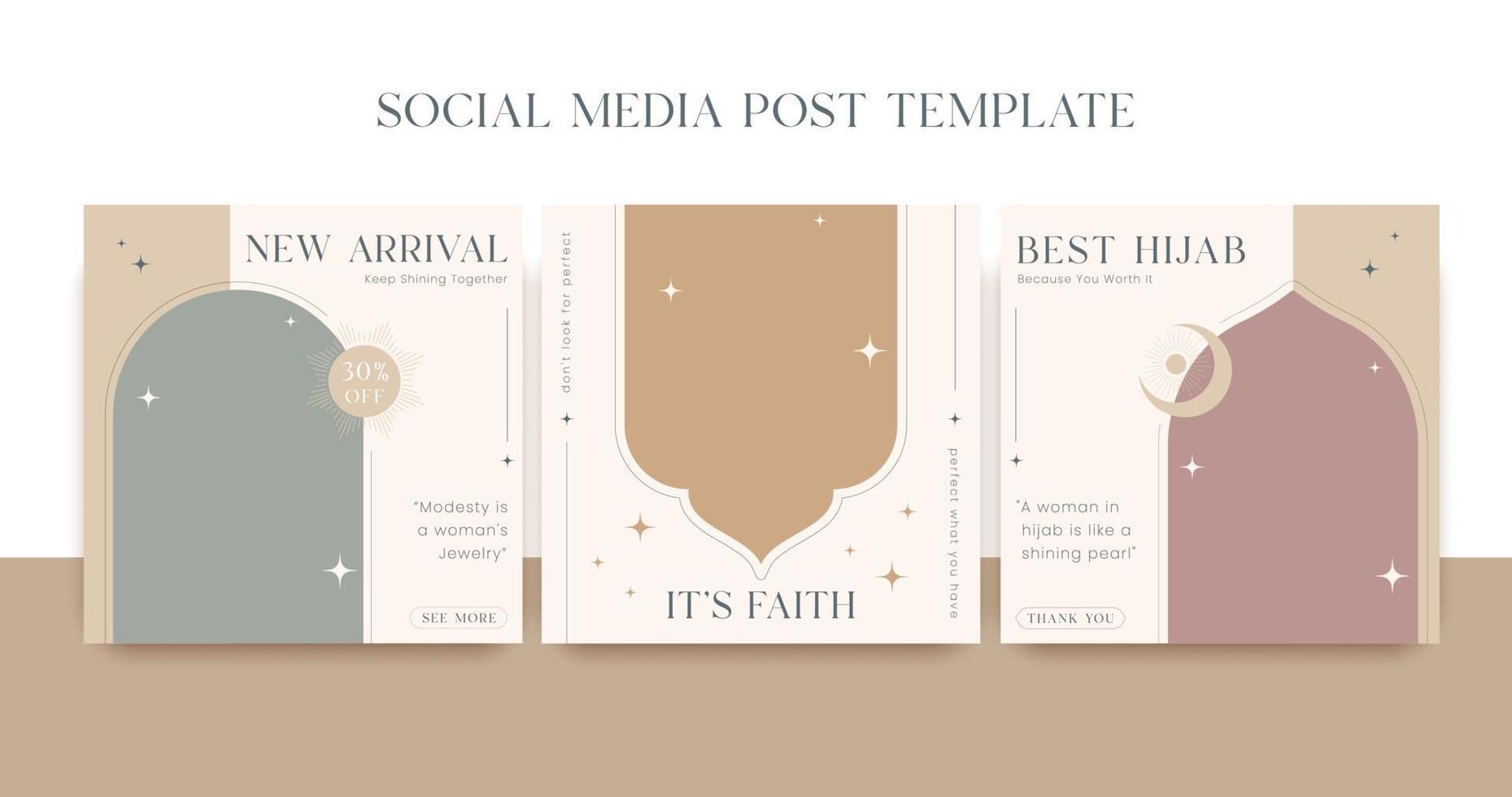 set of fashion social media post template vector