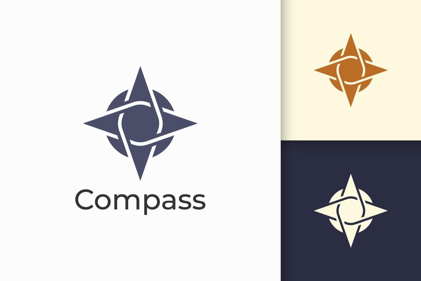 Compass logo in modern and abstract shape for tech company vector