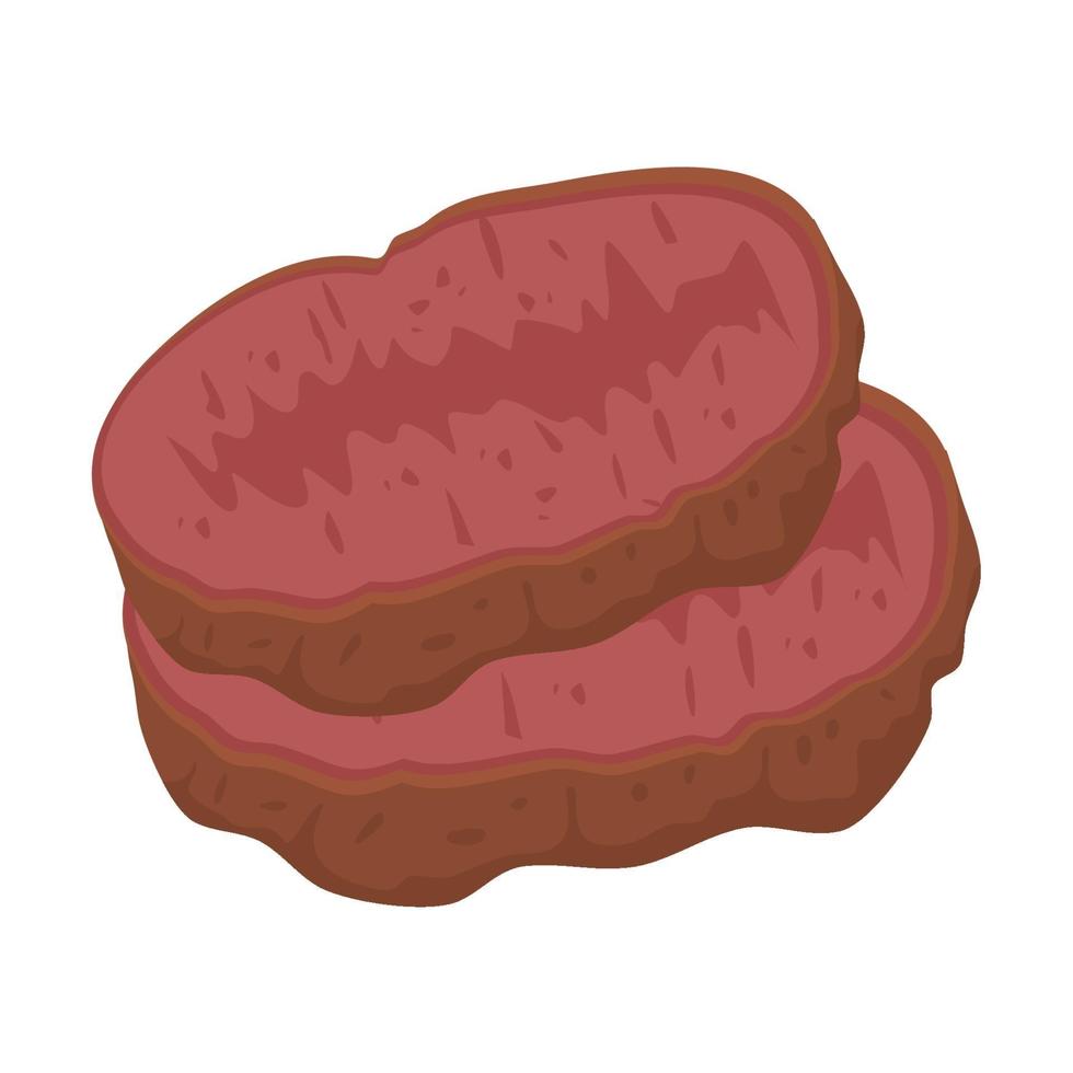 A fried steak vector