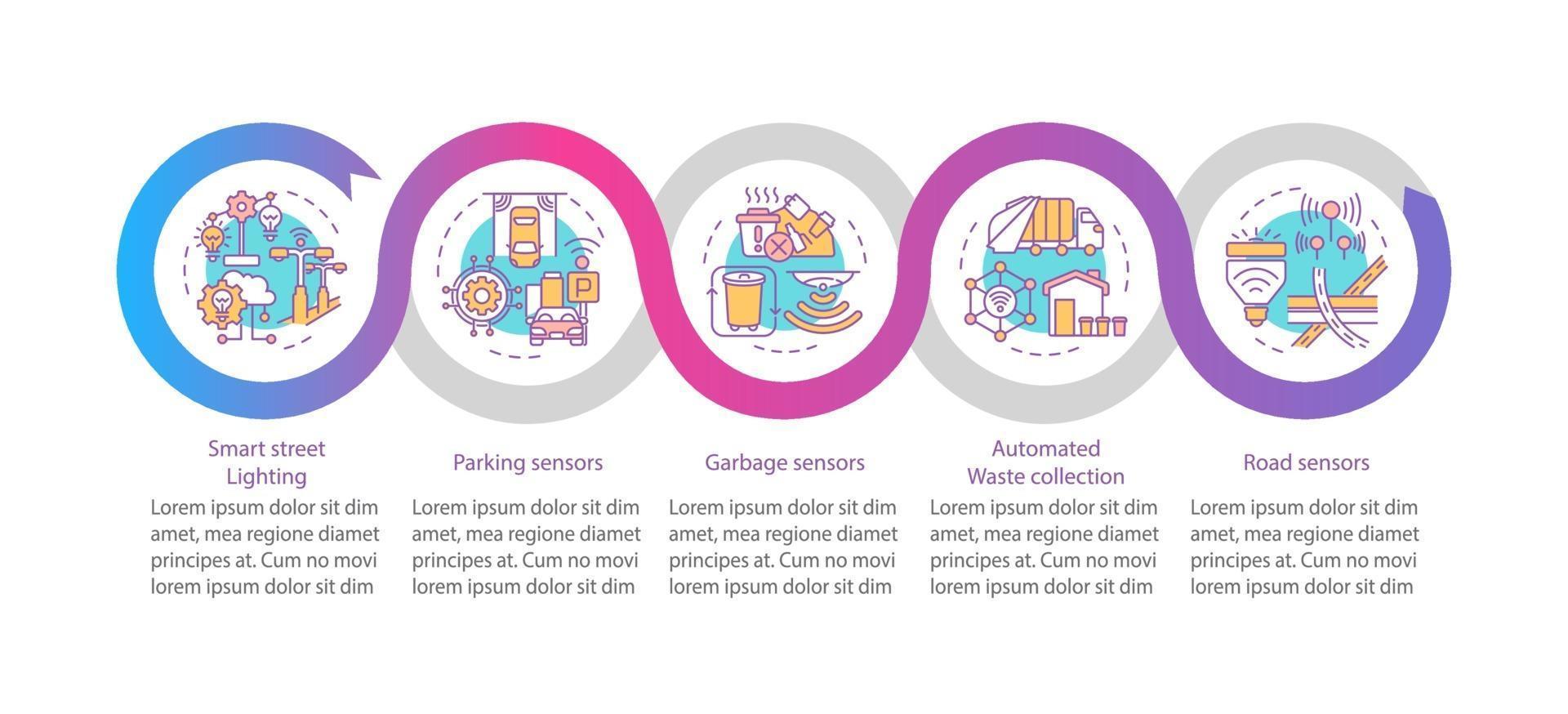 Smart city infrastructure vector infographic template