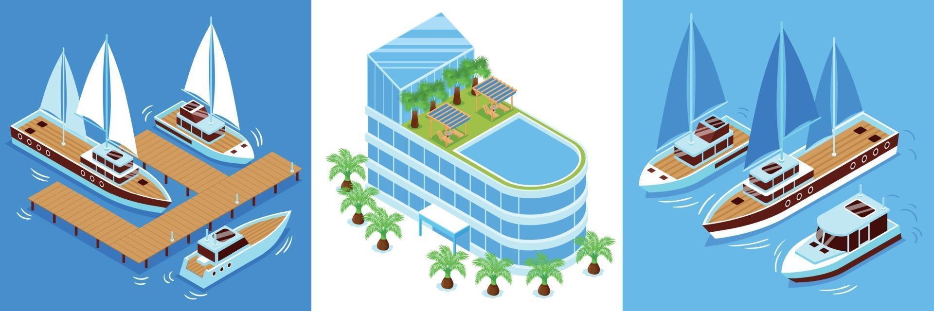 Yacht Club Design Concept vector