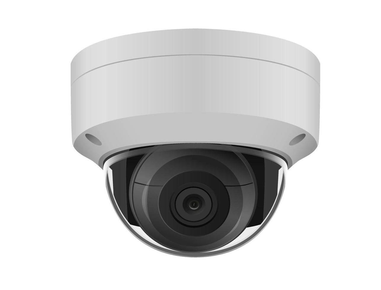 A round white CCTV camera on a white background vector