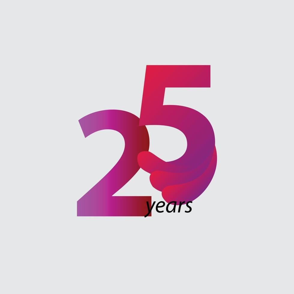 25 Years Anniversary Celebration Vector Template Design Illustration