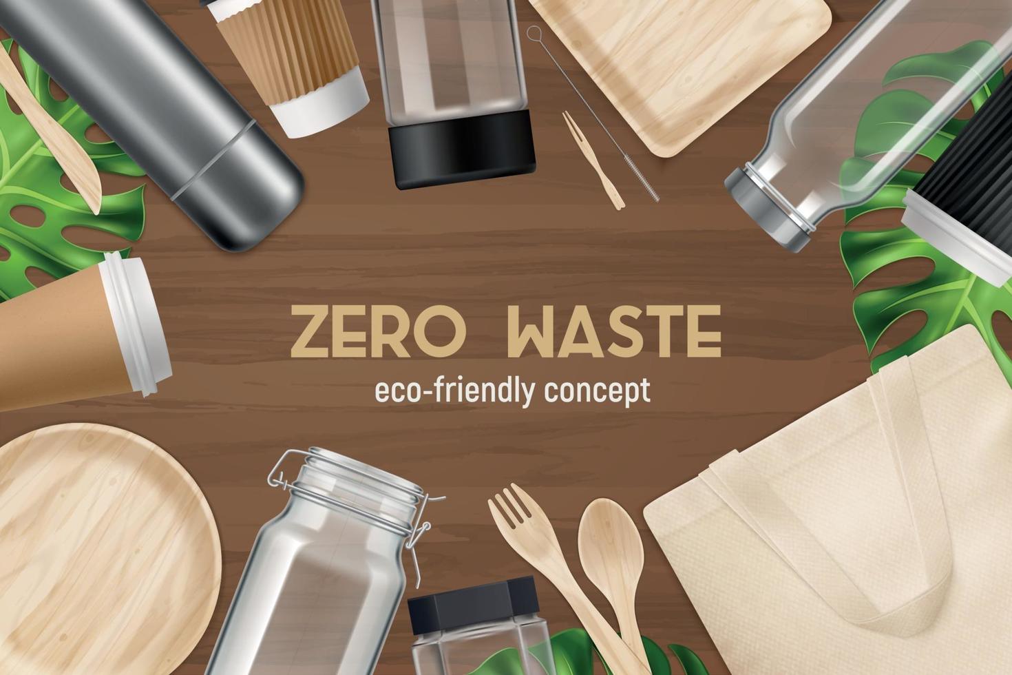 Realistic Zero Waste Background vector