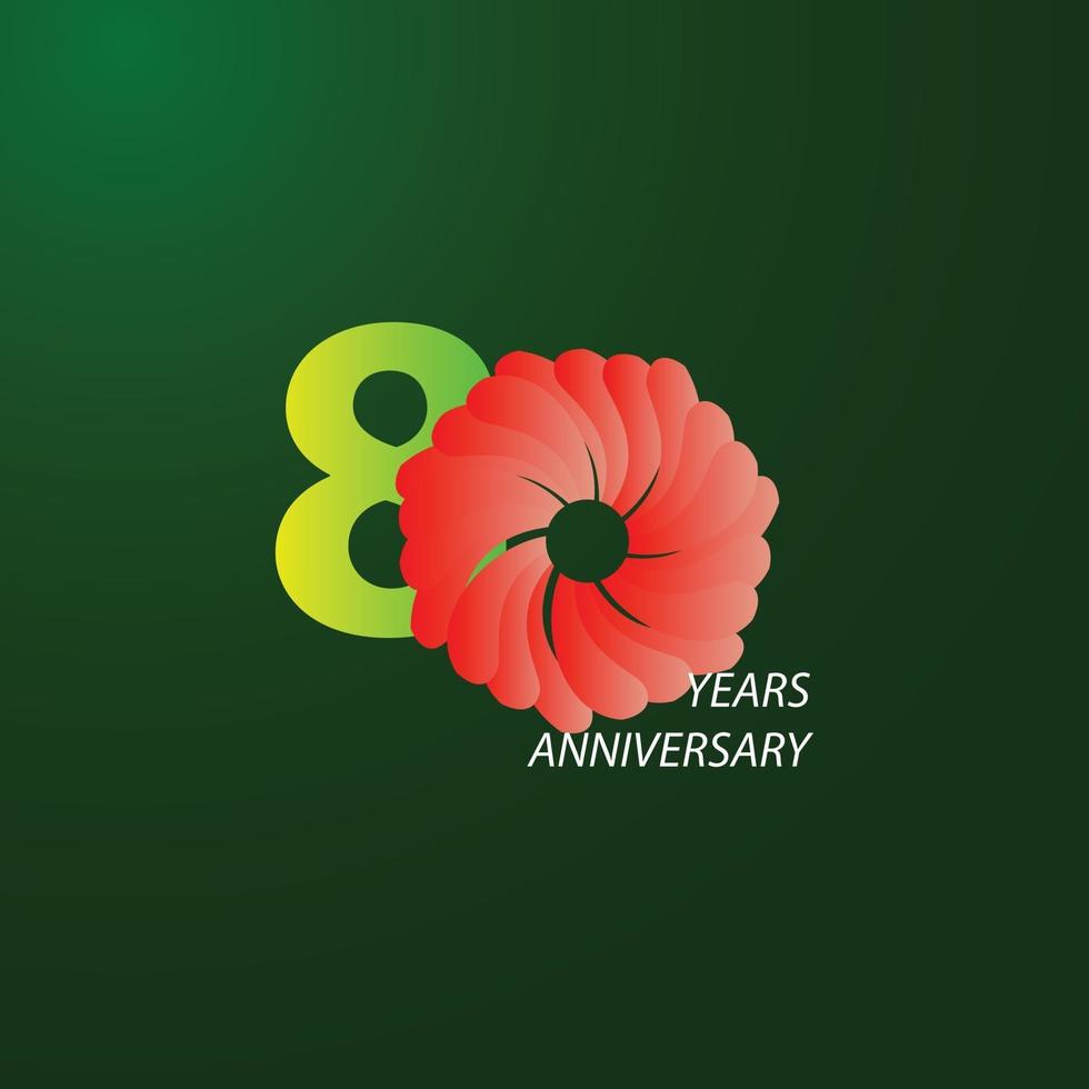 80 Years Anniversary Celebration Vector Template Design Illustration