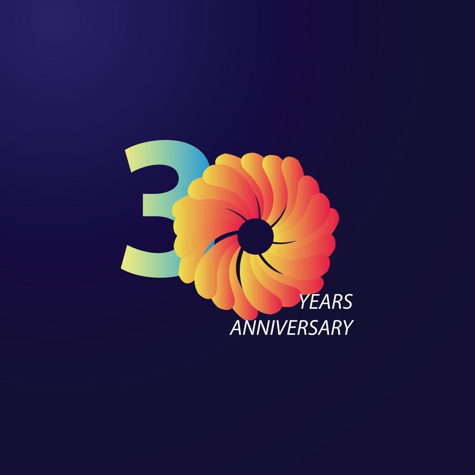 30 Years Anniversary Celebration Vector Template Design Illustration