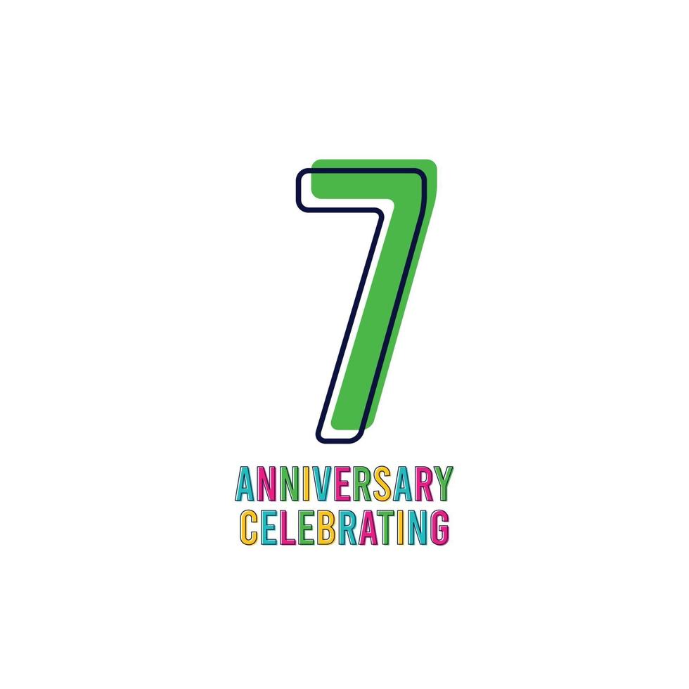 7 Years Anniversary Celebration Vector Template Design Illustration