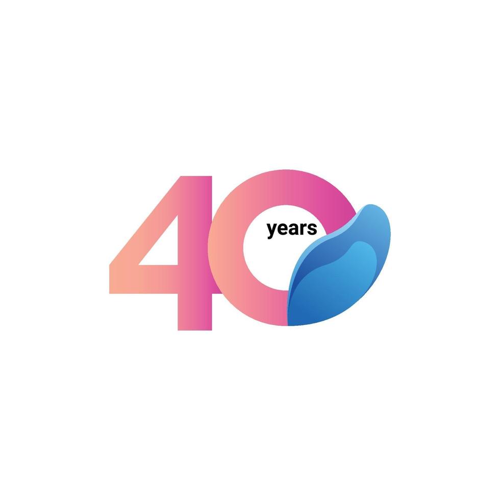 40 Years Anniversary Celebration Vector Template Design Illustration