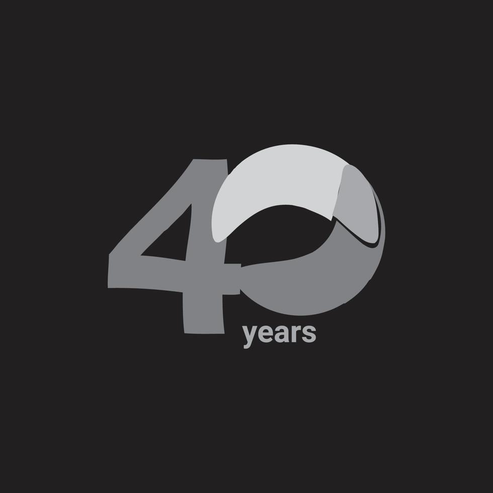 40 Years Anniversary Celebration Vector Template Design Illustration