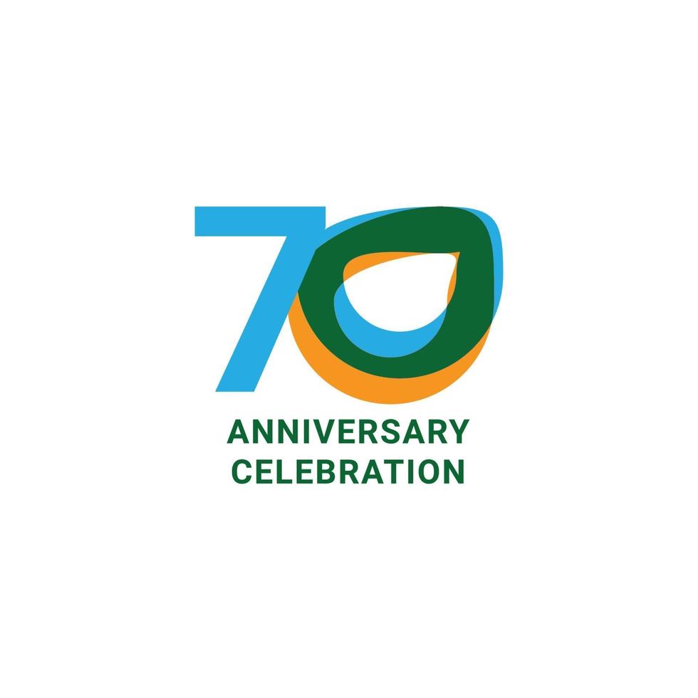 70 Years Anniversary Celebration Vector Template Design Illustration