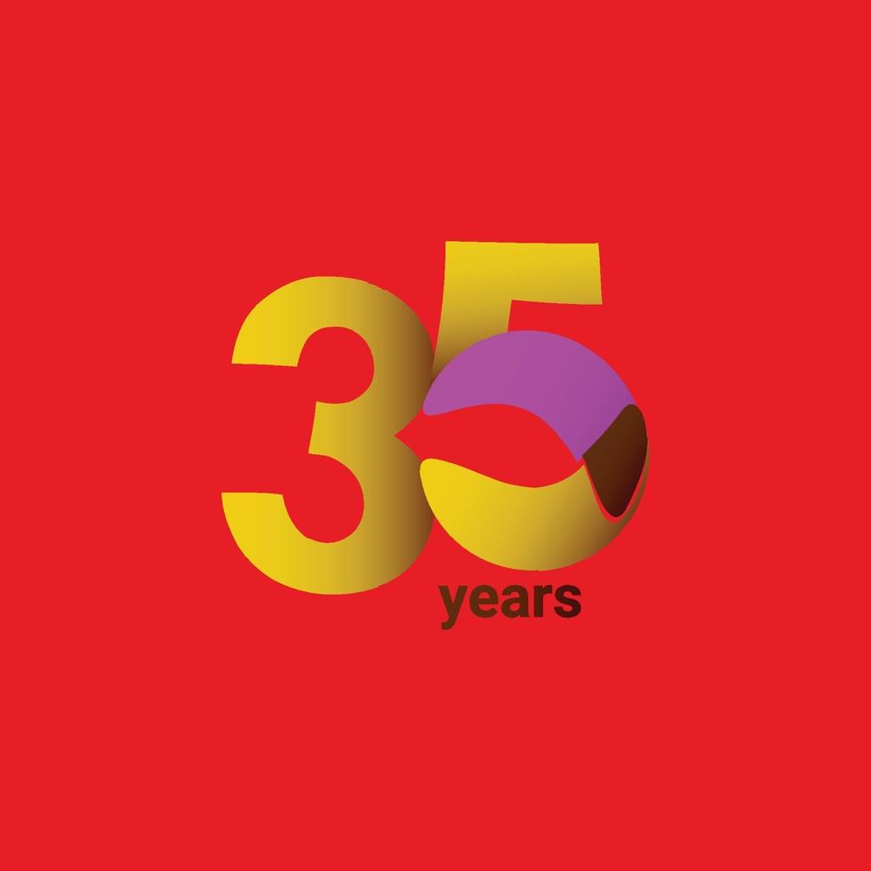 35 Years Anniversary Celebration Vector Template Design Illustration