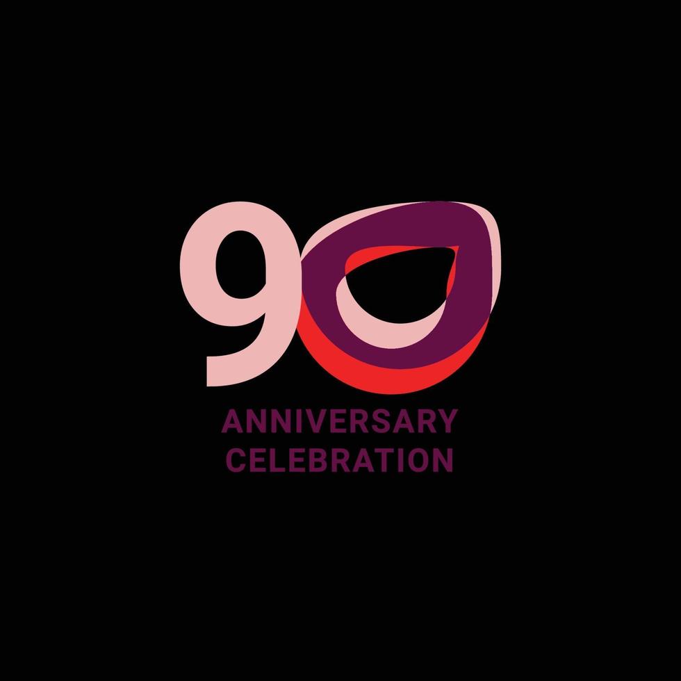 90 Years Anniversary Celebration Vector Template Design Illustration