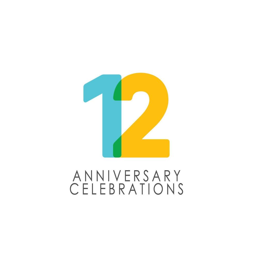 12 Years Anniversary Celebration Vector Template Design Illustration
