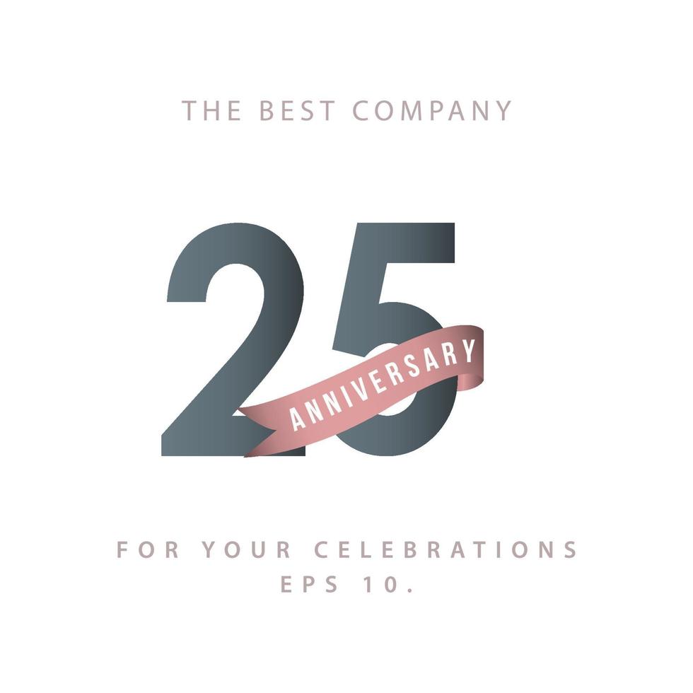 25 Years Anniversary Celebration Vector Template Design Illustration