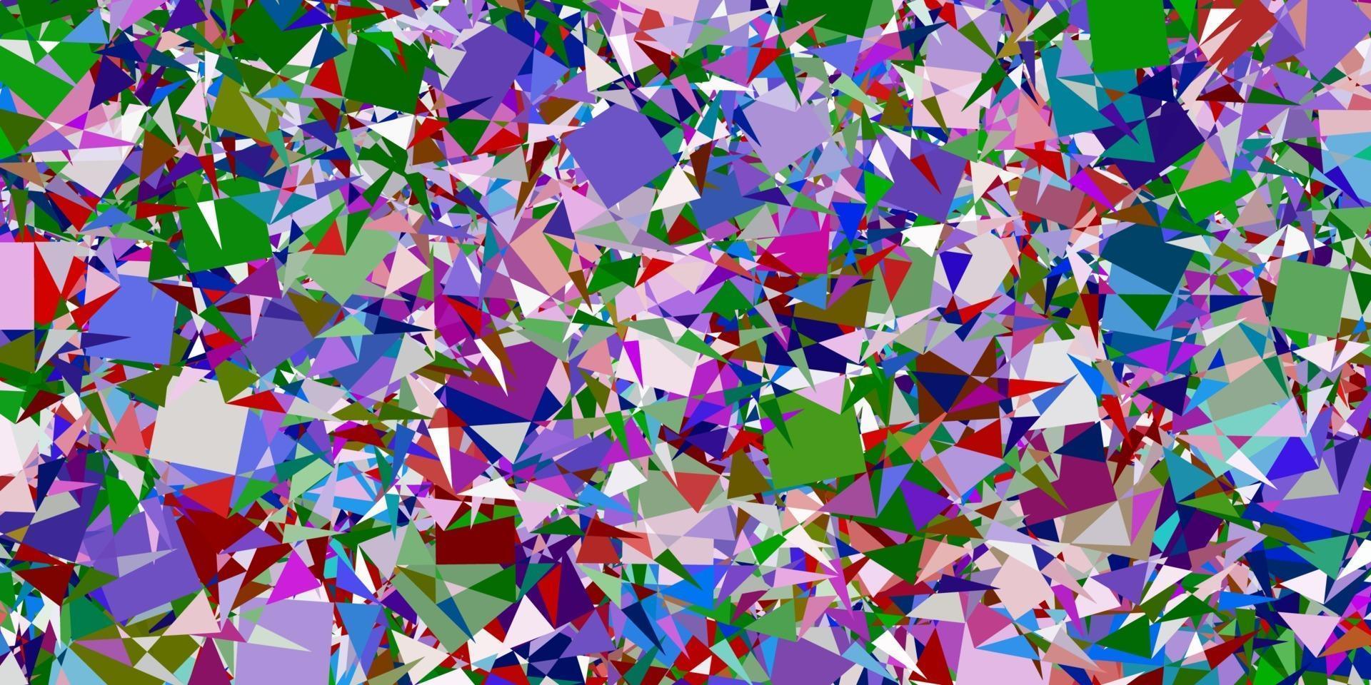 patrón de vector rosa claro, verde con formas poligonales.
