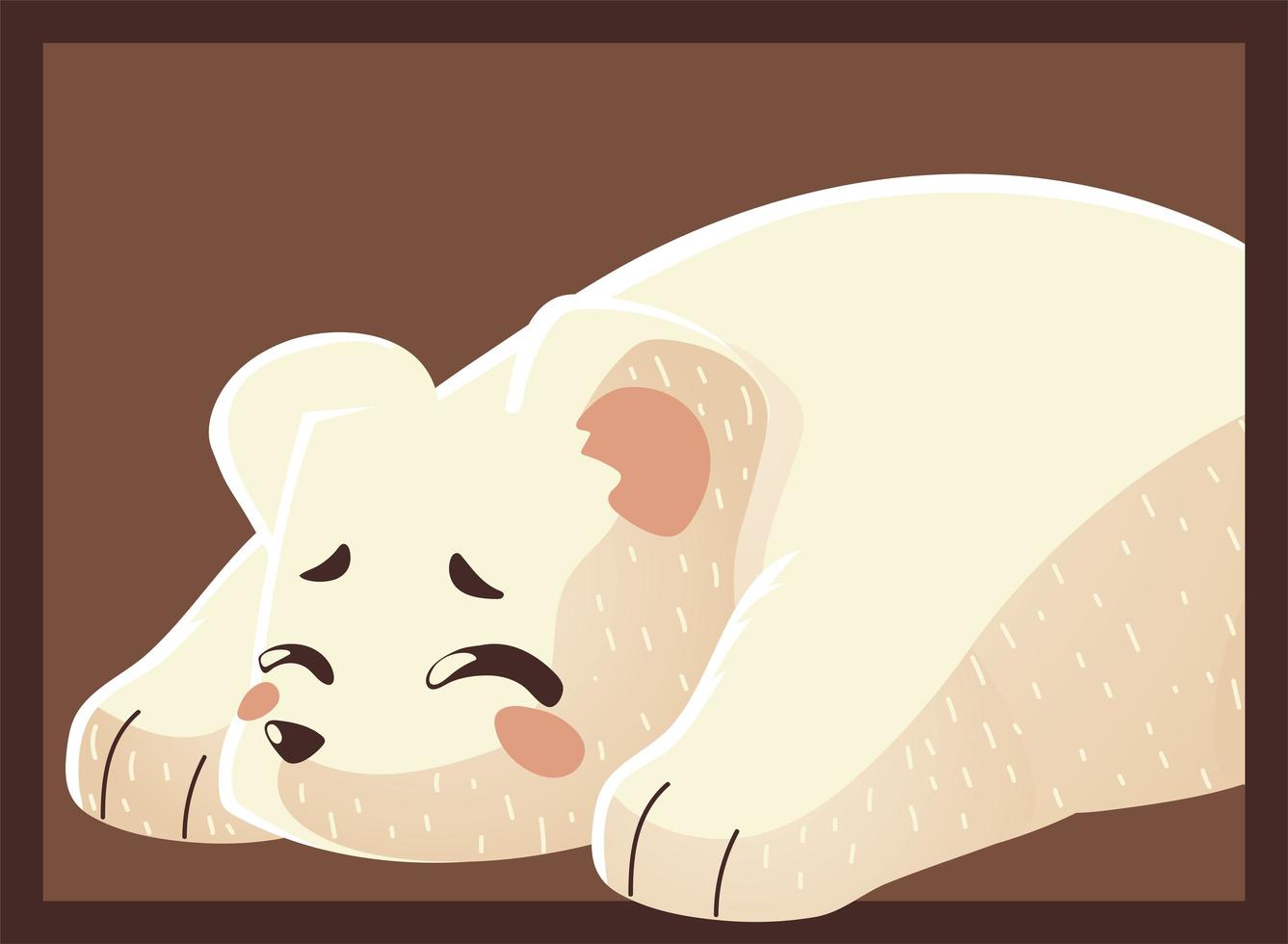 polar bear sleeping portrait wildlife cartoon animal vector