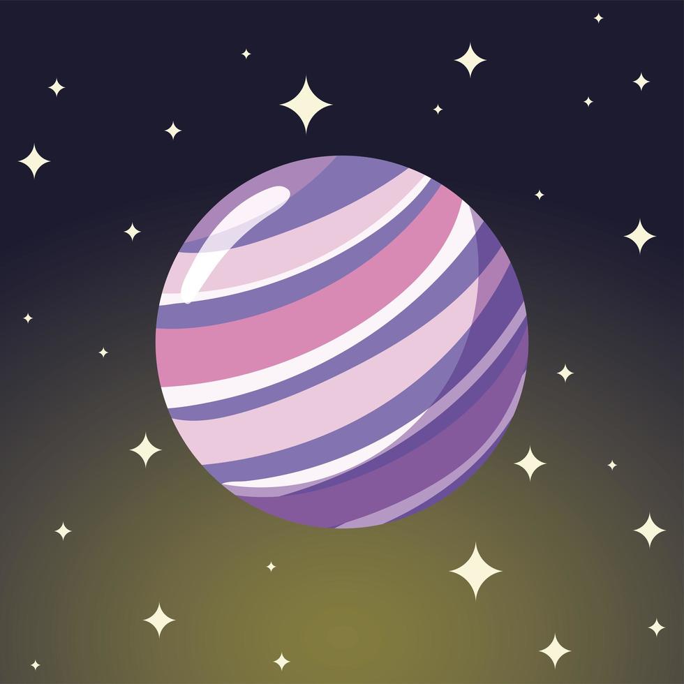 space planet explore galaxy solar system cartoon vector