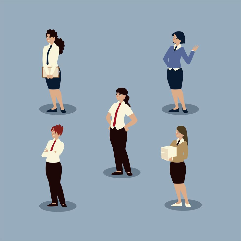 business people businesswomen professional characters set vector