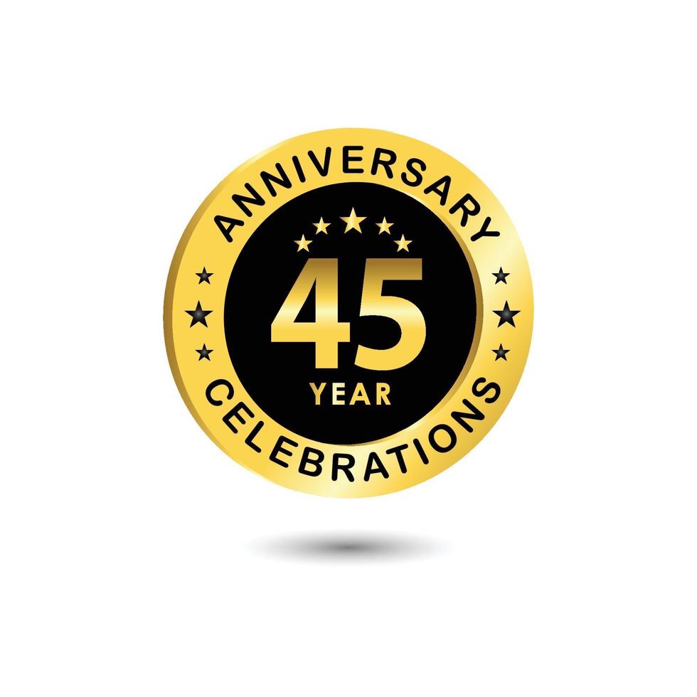 45 Years Anniversary Celebration Vector Template Design Illustration