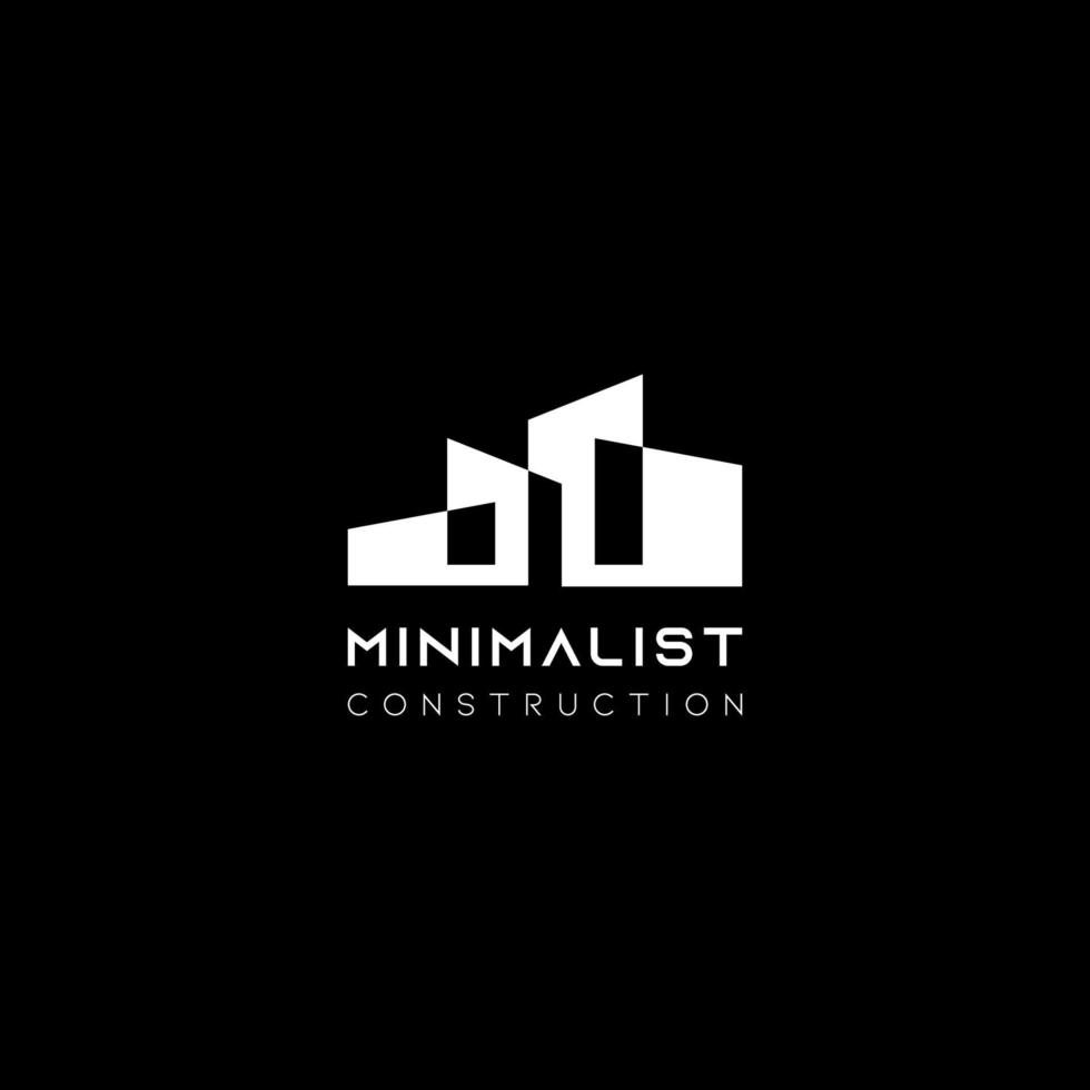 Minimalist building construction logo icon with simple design vector