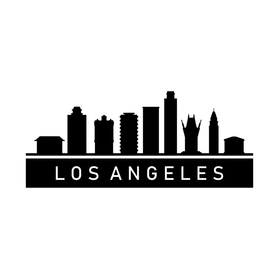 Los Angeles Skyline Illustrated On White Background vector