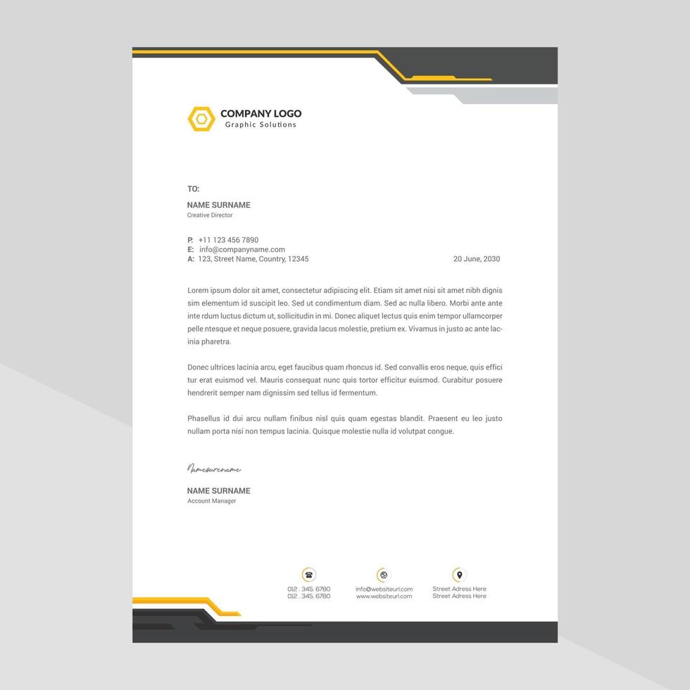 Elegant letterhead template design in minimalist style Free Vector